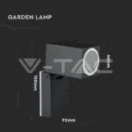 V-TAC VT-7553 Фасадно Тяло за Стена GU10 Регулируемо Една Посока IP44