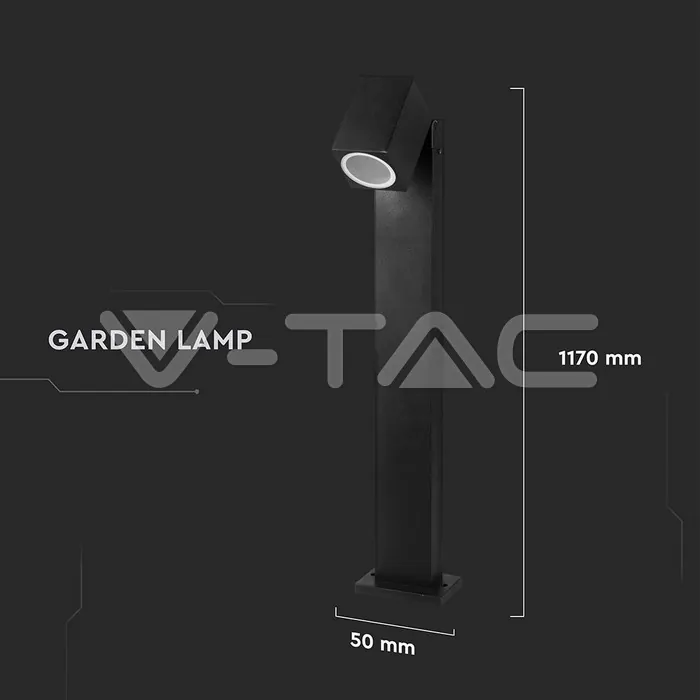 V-TAC VT-7554 Наземна Градинска Лампа GU10 Bollard Регулируема Една Посока IP44