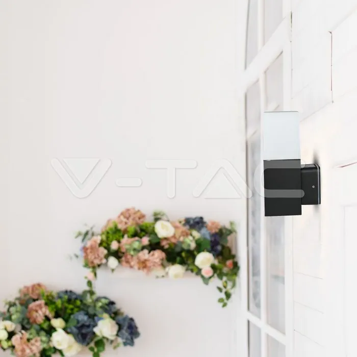 V-TAC VT-7563 GU10 Градинска Стенна Лампа Черна Квадрат IP54