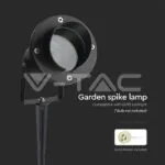 V-TAC VT-7572 GU10 Градинско Тяло Колче Черно Тяло IP65