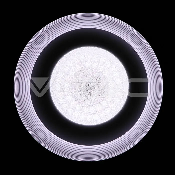 V-TAC VT-7600 48W LED Плафон С Дистанционно 3в 1 Димиращ Кристал