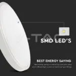 V-TAC VT-7616 18W LED Плафон Кръг Бяла Рамка 4000К IP44