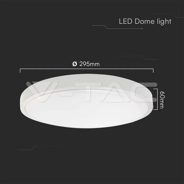 V-TAC VT-76201 24W LED Плафон Кръг Бяла Рамка 6400К IP44