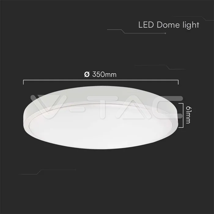 V-TAC VT-76221 30W LED Плафон Кръг Бяла Рамка 4000К IP44