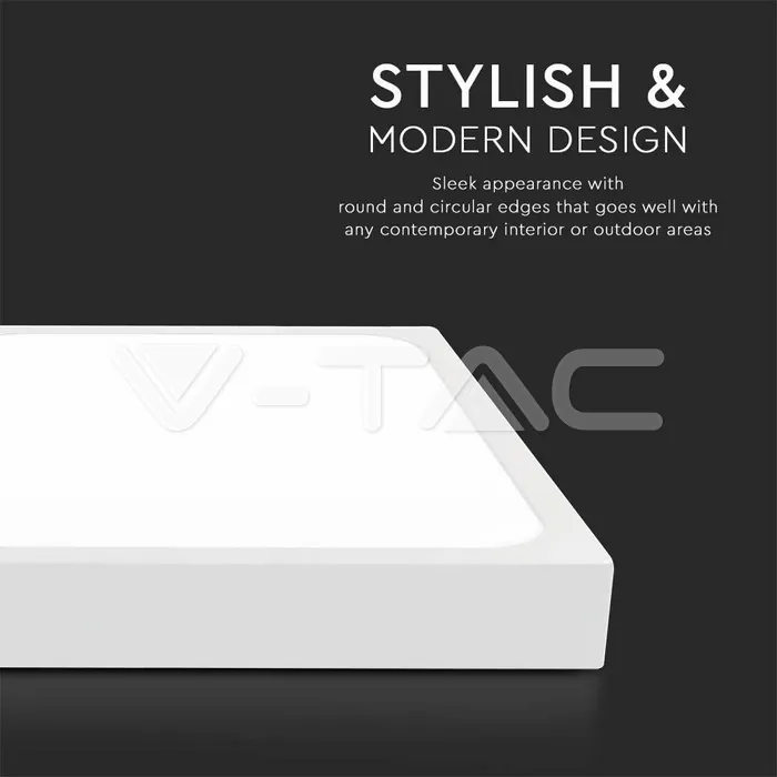 V-TAC VT-7626 18W LED Плафон Квадрат Бяла Рамка 6500К IP44