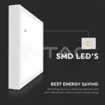 V-TAC VT-7626 18W LED Плафон Квадрат Бяла Рамка 6500К IP44
