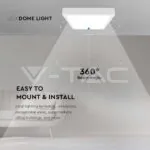 V-TAC VT-7629 24W LED Плафон Квадрат Бяла Рамка 6400К IP44