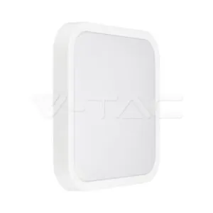 V-TAC VT-76271 24W LED Плафон Квадрат Бяла Рамка 3000К IP44