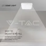 V-TAC VT-76291 24W LED Плафон Квадрат Бяла Рамка 6400К IP44