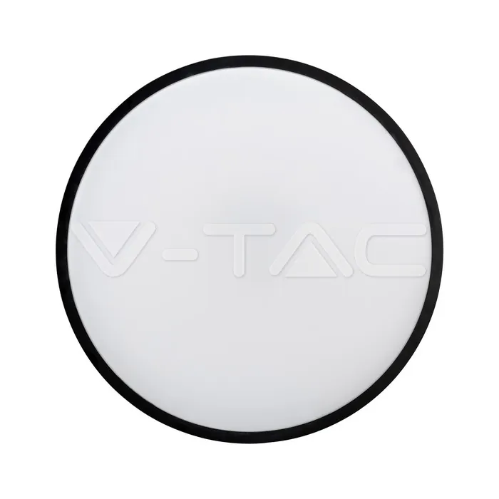 V-TAC VT-7633 18W LED Плафон Кръг Черна Рамка 3000К IP44