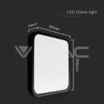 V-TAC VT-76451 24W LED Плафон Квадрат Черна Рамка 3000К IP44