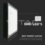 V-TAC VT-7650 30W LED Плафон Квадрат Черна Рамка 6500К IP44