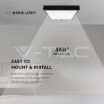 V-TAC VT-7650 30W LED Плафон Квадрат Черна Рамка 6500К IP44