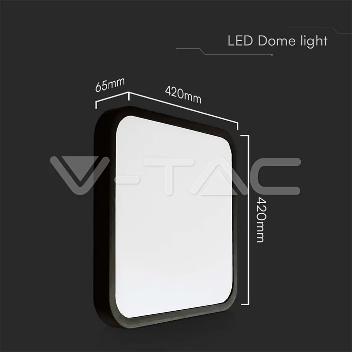 V-TAC VT-76481 48W LED Плафон Квадрат Черна Рамка 3000К IP44