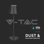 V-TAC VT-7652 2W LED Настолна Лампа 4400mA Батерия Черно Тяло IP54 3000K