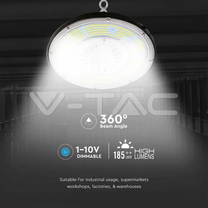 V-TAC VT-7657 200W LED Камбана MEANWELL Драйвер Димираща 6500К 200 lm/W