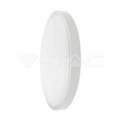 V-TAC VT-7659 18W LED Плафон Кръг Микровълнов Сензор Бяла Рамка 3000К IP44