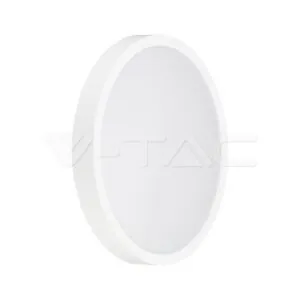 V-TAC VT-76641 24W LED Плафон Кръг Микровълнов Сензор Бяла Рамка 6400К IP44