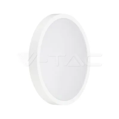 V-TAC VT-76641 24W LED Плафон Кръг Микровълнов Сензор Бяла Рамка 6400К IP44