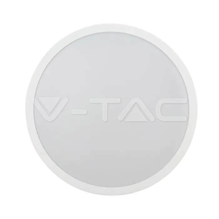 V-TAC VT-76641 24W LED Плафон Кръг Микровълнов Сензор Бяла Рамка 6400К IP44