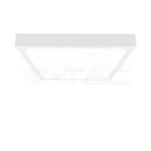 V-TAC VT-7667 24W LED Плафон Квадрат Микровълнов Сензор Черна Рамка 4000К IP44