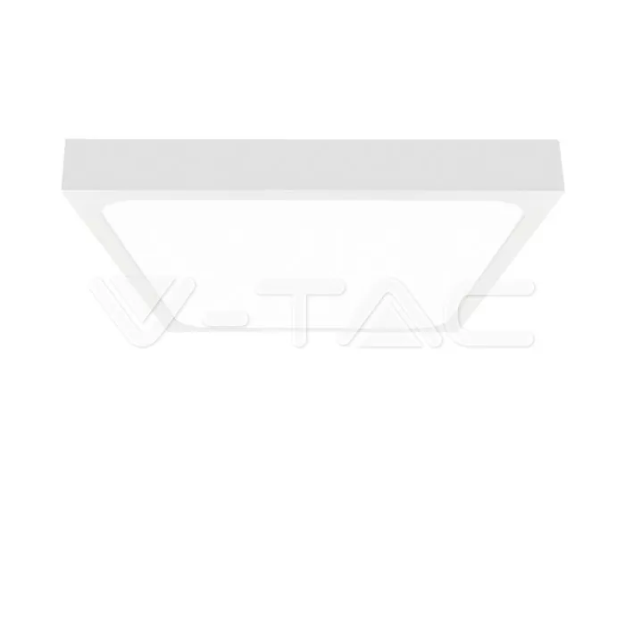 V-TAC VT-7667 24W LED Плафон Квадрат Микровълнов Сензор Черна Рамка 4000К IP44