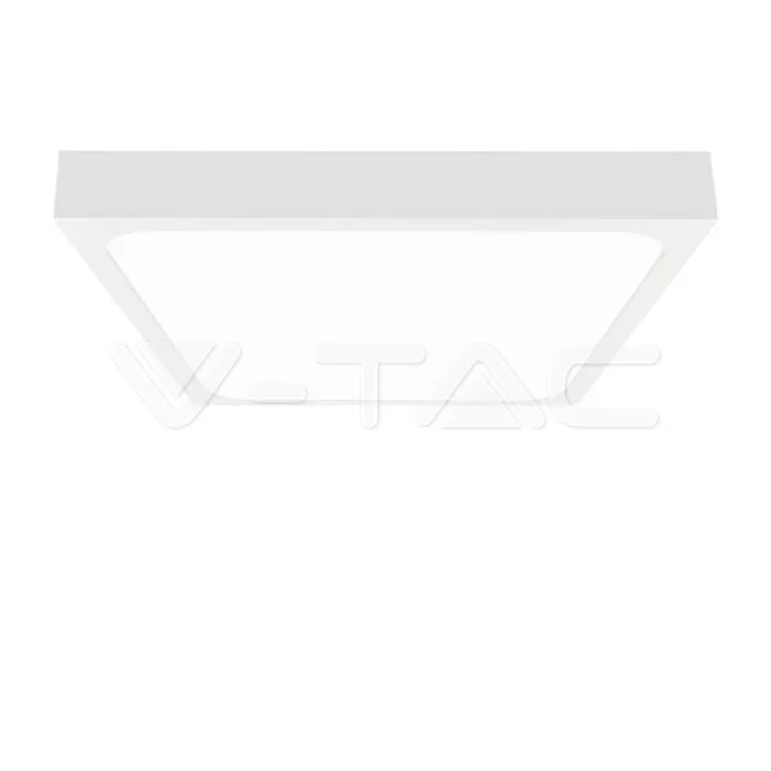 V-TAC VT-7668 30W LED Плафон Квадрат Микровълнов Сензор Бяла Рамка 4000К IP44