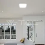 V-TAC VT-76681 36W LED Плафон Квадрат Микровълнов Сензор Бяла Рамка 4000К IP44