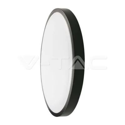 V-TAC VT-7671 30W LED Плафон Кръг Микровълнов Сензор Черна Рамка 4000К IP44