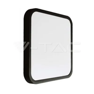 V-TAC VT-76721 18W LED Плафон Квадрат Микровълнов Сензор Черна Рамка 4000К IP44