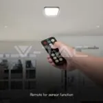 V-TAC VT-76721 18W LED Плафон Квадрат Микровълнов Сензор Черна Рамка 4000К IP44