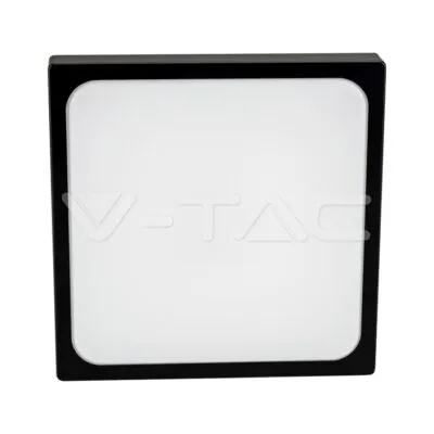 V-TAC VT-7673 24W LED Плафон Квадрат Микровълнов Сензор Черна Рамка 4000К IP44