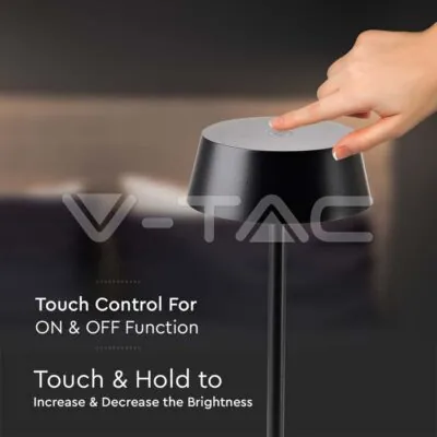V-TAC VT-7690 2W LED Настолна Лампа Черно Тяло 3000К IP54