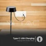 V-TAC VT-7690 2W LED Настолна Лампа Черно Тяло 3000К IP54