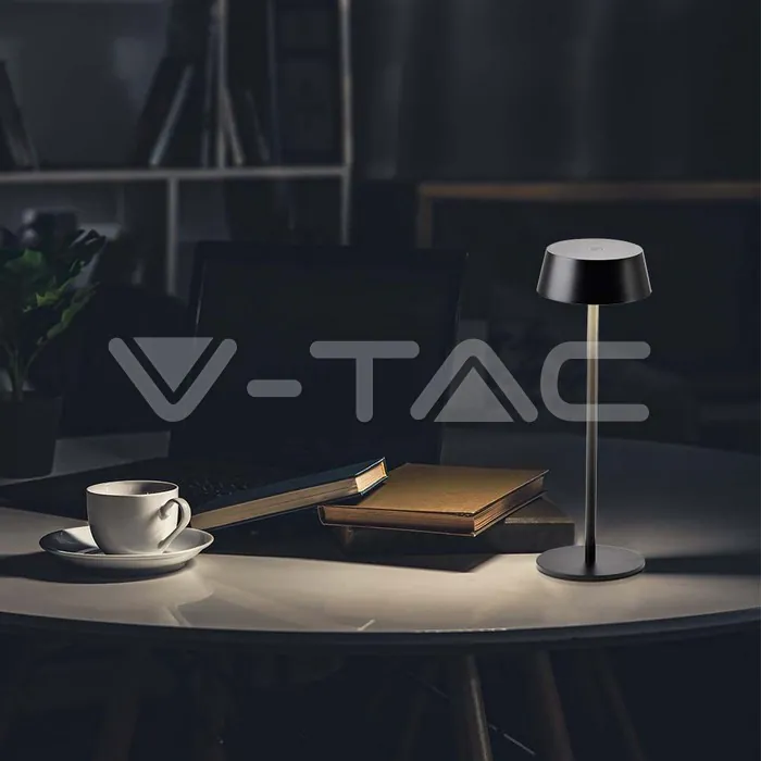 V-TAC VT-7690 2W LED Настолна Лампа Черно Тяло 3000К IP54