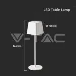 V-TAC VT-7691 2W LED Настолна Лампа Бяло Тяло 3000К IP54