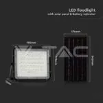 V-TAC VT-7824 10W LED Соларен Прожектор 4000K Сменяема Батерия Черно Тяло