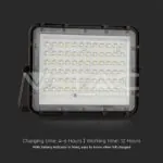 V-TAC VT-7826 15W LED Соларен Прожектор 4000K Сменяема Батерия Черно Тяло