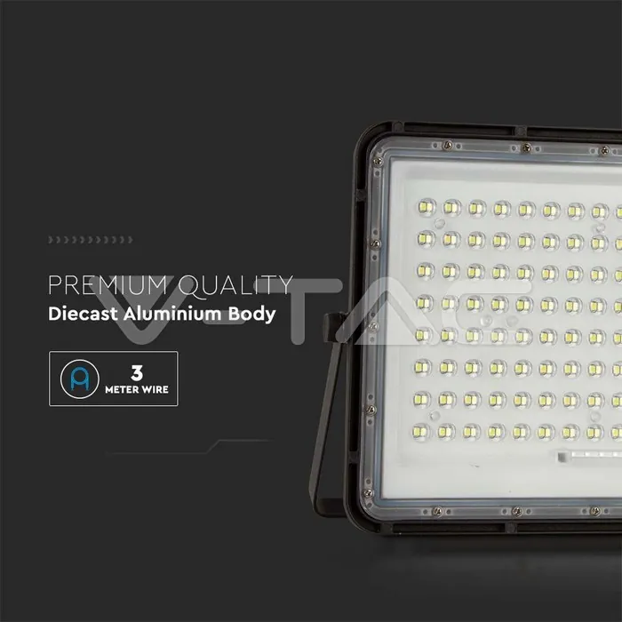 V-TAC VT-7828 20W LED Соларен Прожектор 4000K Сменяема Батерия Черно Тяло