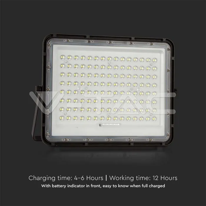 V-TAC VT-7828 20W LED Соларен Прожектор 4000K Сменяема Батерия Черно Тяло