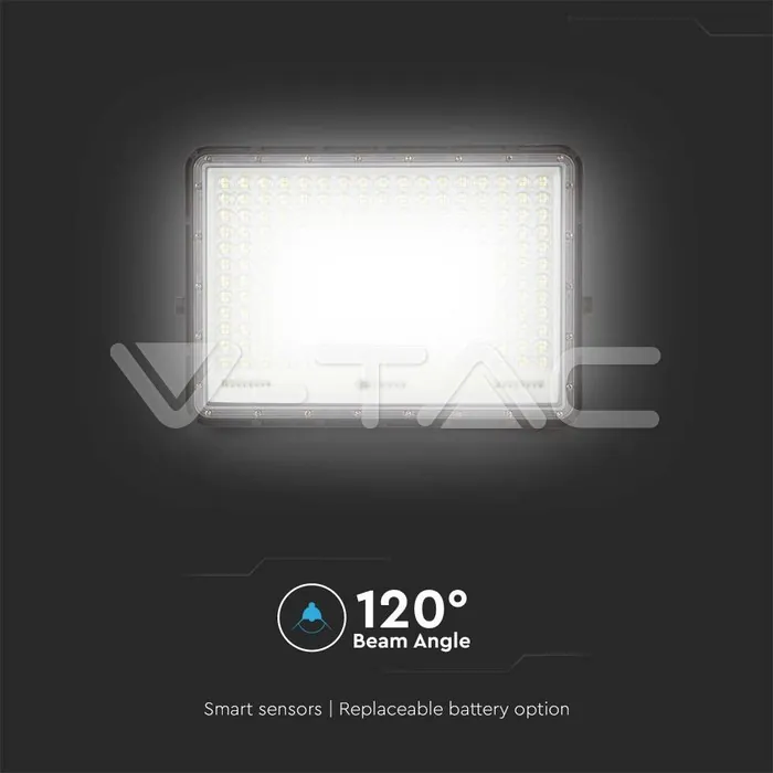 V-TAC VT-7829 30W LED Соларен Прожектор 6400K Сменяема Батерия Черно Тяло