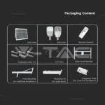 V-TAC VT-7837 LED Соларна Улична Лампа SAMSUNG Чип 50W Бяло Тяло 4000K