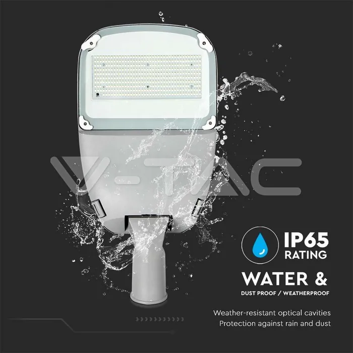 V-TAC VT-7837 LED Соларна Улична Лампа SAMSUNG Чип 50W Бяло Тяло 4000K