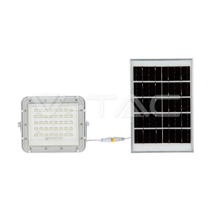 V-TAC VT-7841 10W LED Соларен Прожектор 6400K Сменяема Батерия Бяло Тяло