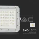 V-TAC VT-7841 10W LED Соларен Прожектор 6400K Сменяема Батерия Бяло Тяло