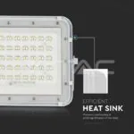 V-TAC VT-7841 10W LED Соларен Прожектор 6400K Сменяема Батерия Бяло Тяло