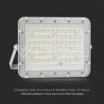 V-TAC VT-7843 15W LED Соларен Прожектор 6400K Сменяема Батерия Бяло Тяло