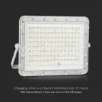 V-TAC VT-7845 20W LED Соларен Прожектор 6400K Сменяема Батерия Бяло Тяло