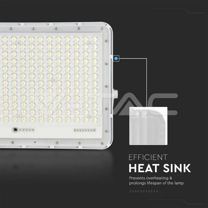 V-TAC VT-7848 30W LED Соларен Прожектор 4000K Сменяема Батерия Бяло Тяло
