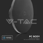 V-TAC VT-7853 12W LED Стенна Лампа 3в1 Черна Димираща